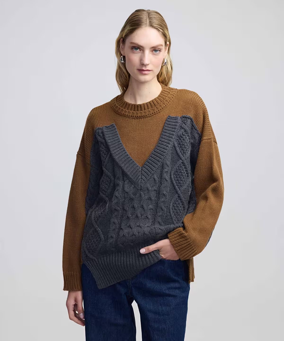 İPEKYOL COLORBLOCK OVERSİZE KAZAK
