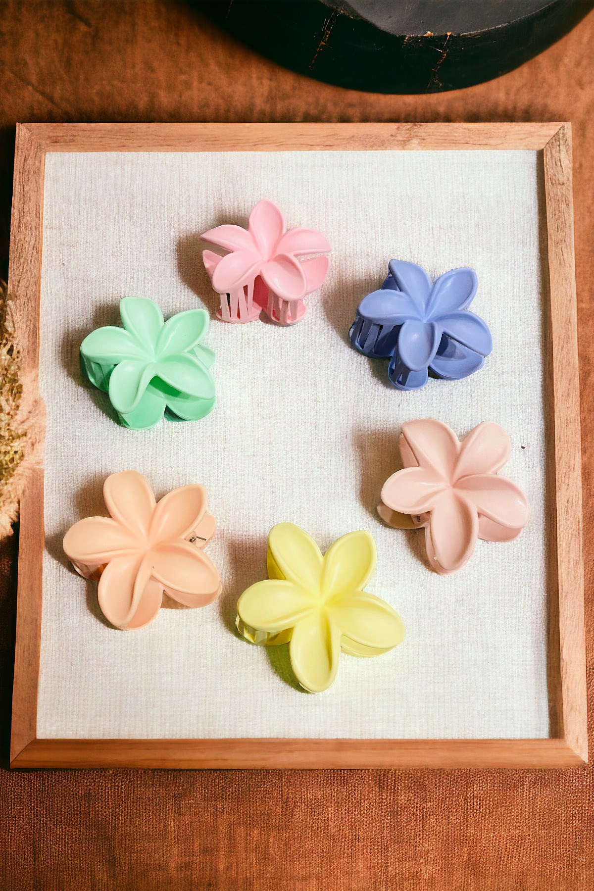 Kadın 6 Adet XL Renkli Lotus Toka