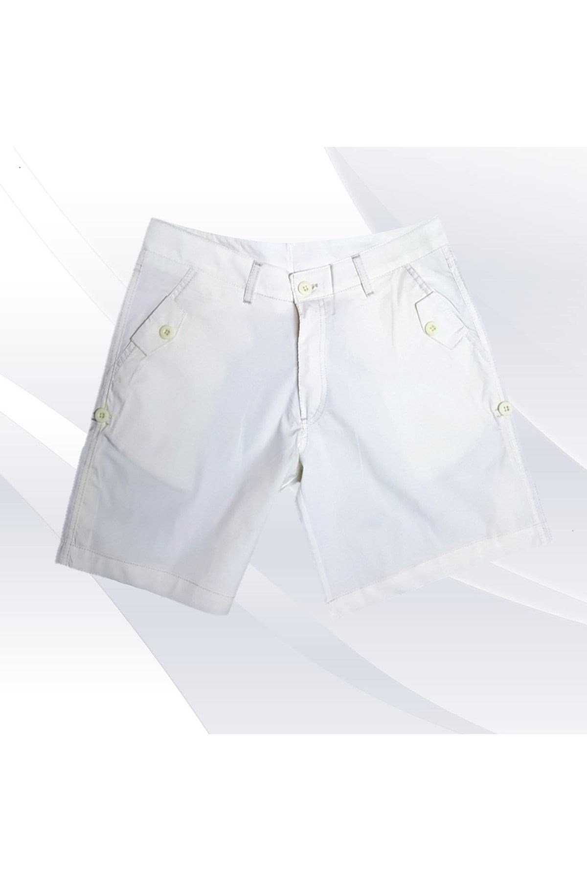Kadın Beyaz Büyük Beden Pamuklu Şort