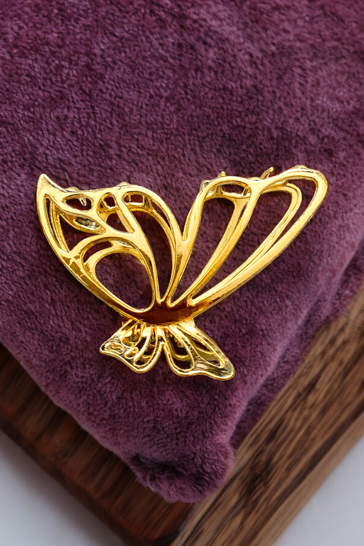 Kadın Kelebek Model 7 Cm Kararmaz Gold Metal Toka