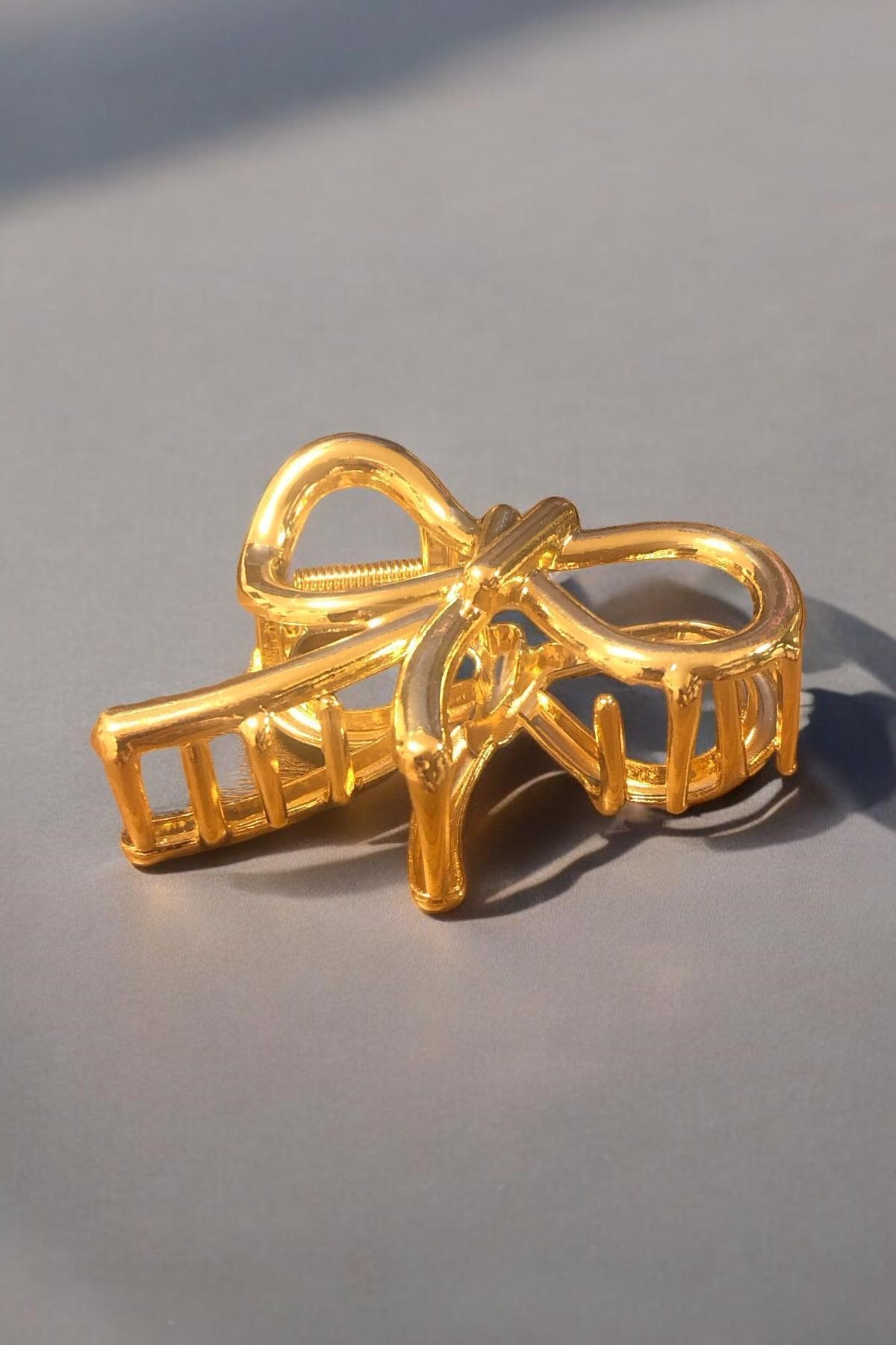 Kadın Şık Metal Fiyonk 8 Cm Saç Tokası
