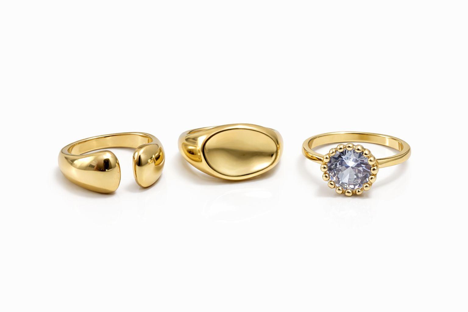 Minimal Gold Yüzük Seti