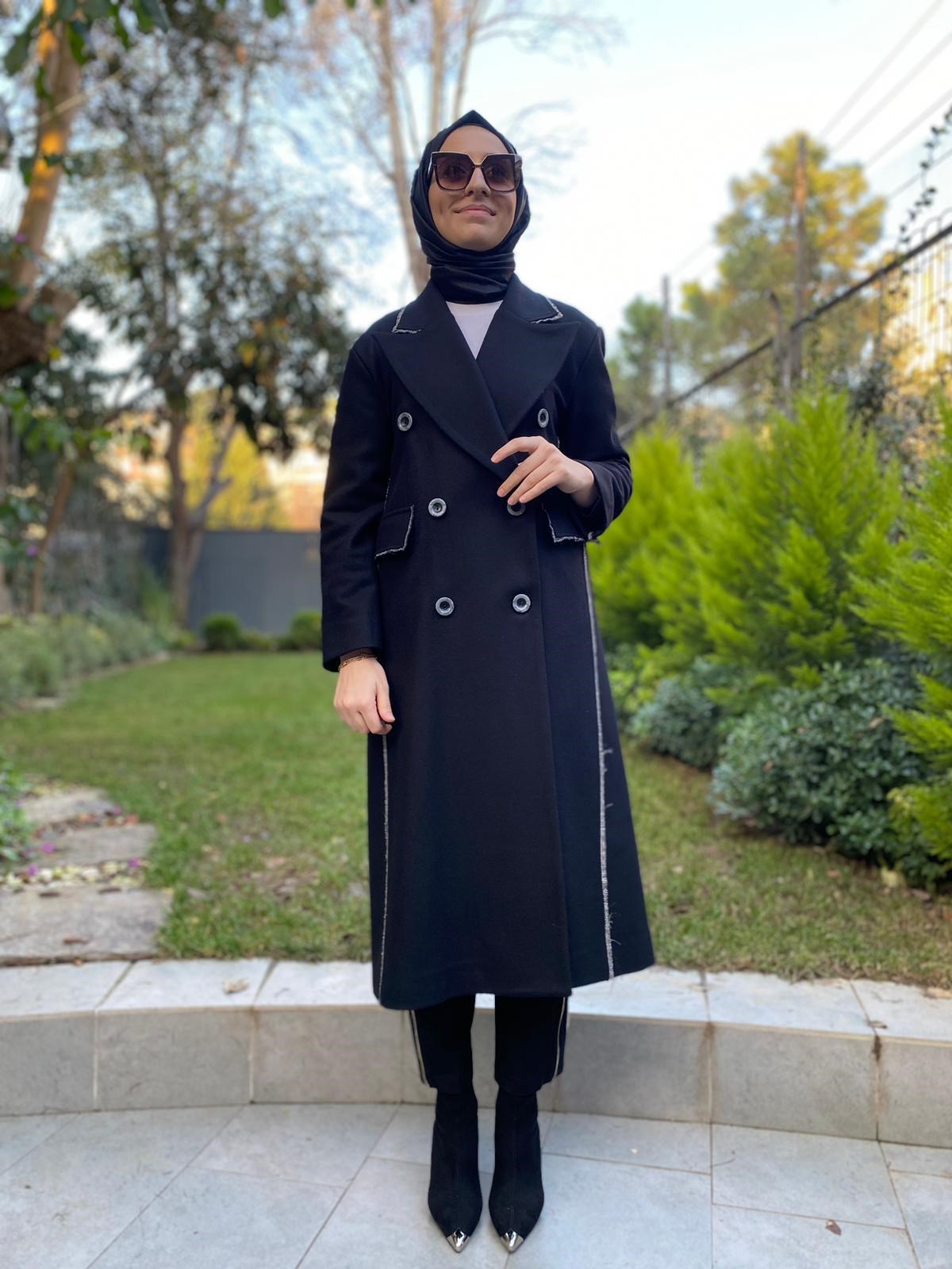 MİSSWHENCE 34509 ÖNÜ DÜĞME DETAYLI PARDESÜ