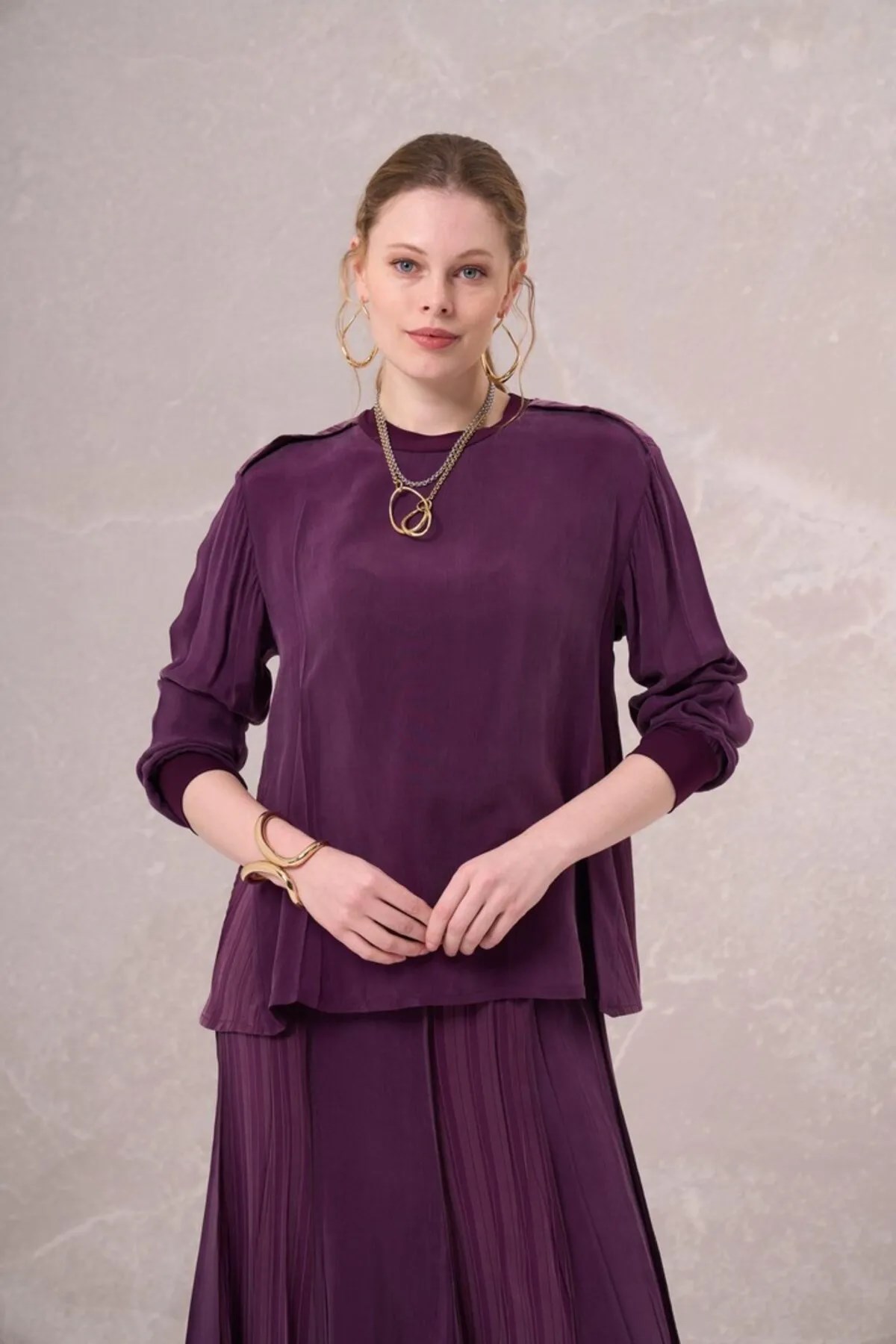MİSSWHENCE 35004 CUPRO İPEK TUNİK