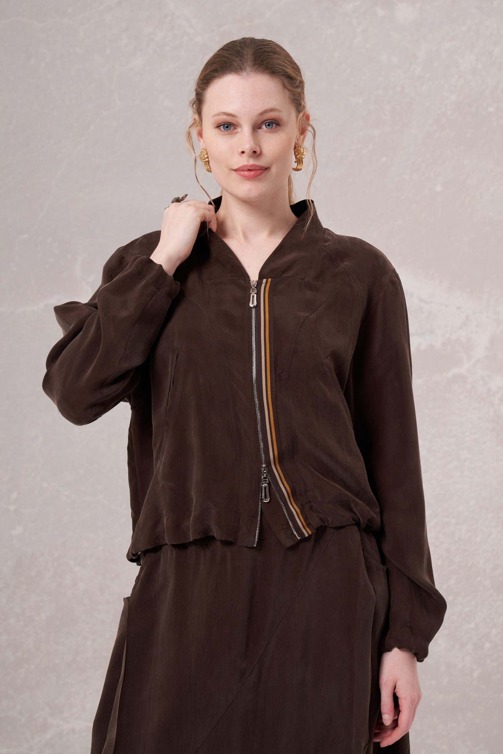 MİSSWHENCE 35201 KISA CUPRO İPEK CEKET