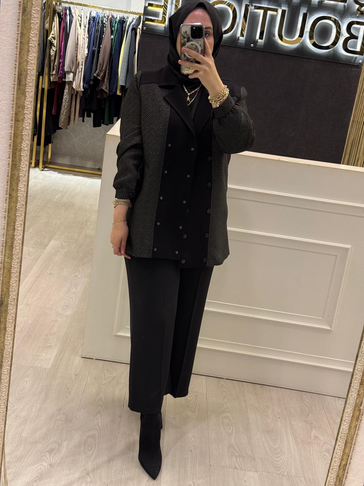 NUSS Parla İplik Detaylı Kabartma Kumaş Kap