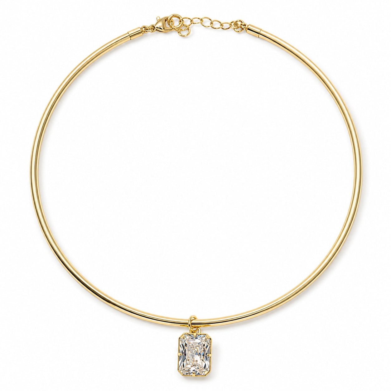 Özel Seri Markiz  Büyük Kare Taşlı Choker Kolye