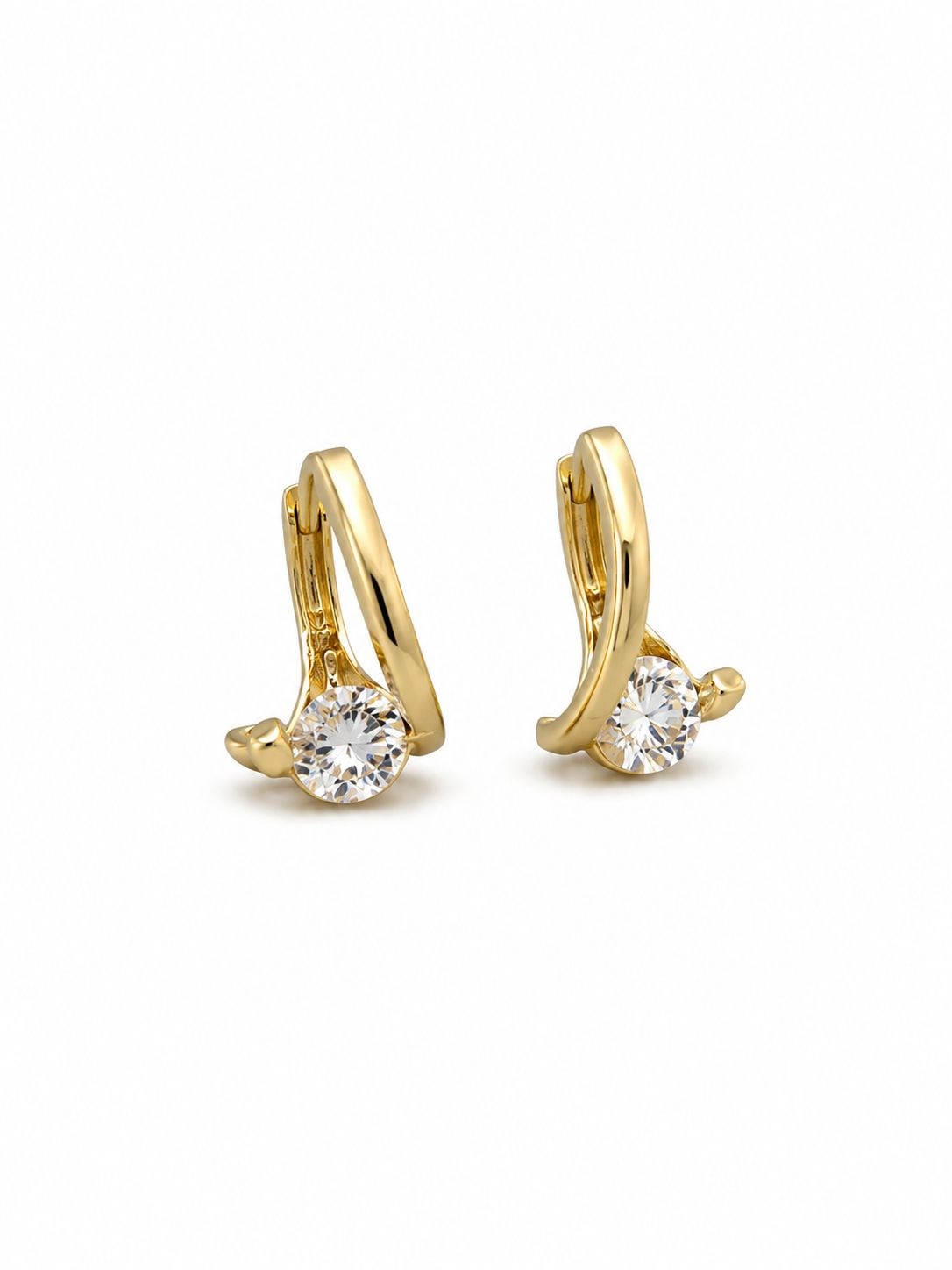 Özel Seri Minimal Taşlı Gold Kadın Küpe