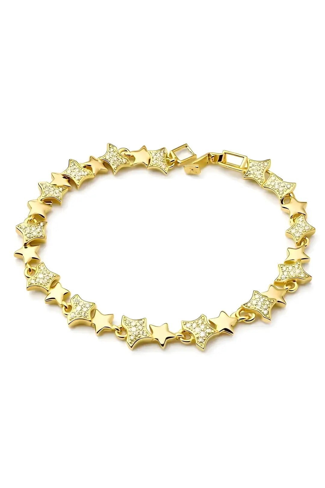 Özel Seri Yıldızlı Zirkon Gold Bileklik