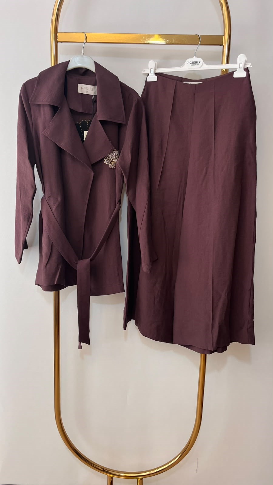 PEARLY İstiridye Nakışlı Kimono Takım