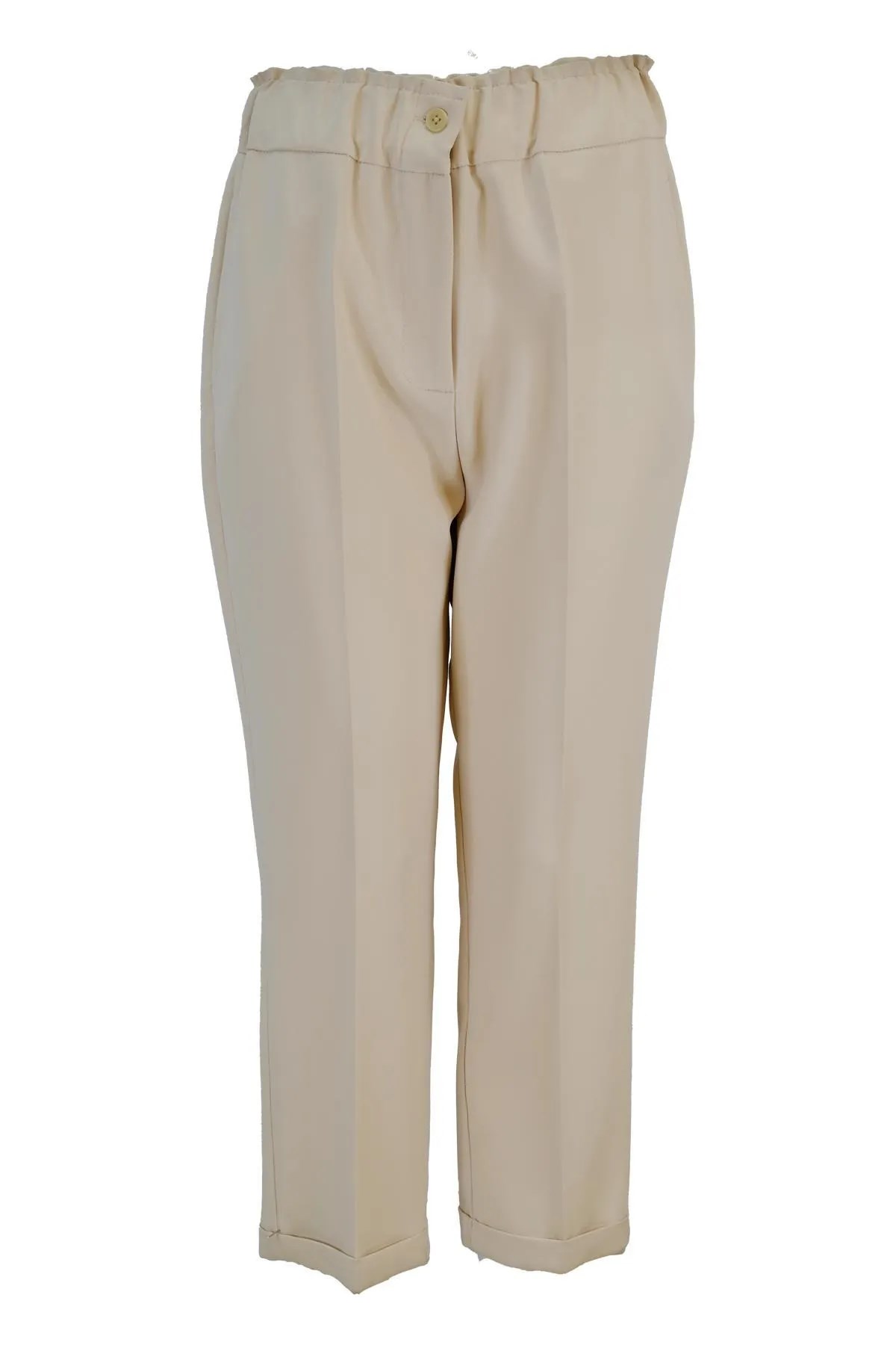 SENTEZ BELİ LASTİKLİ İNCE DUBLE PAÇA PANTOLON