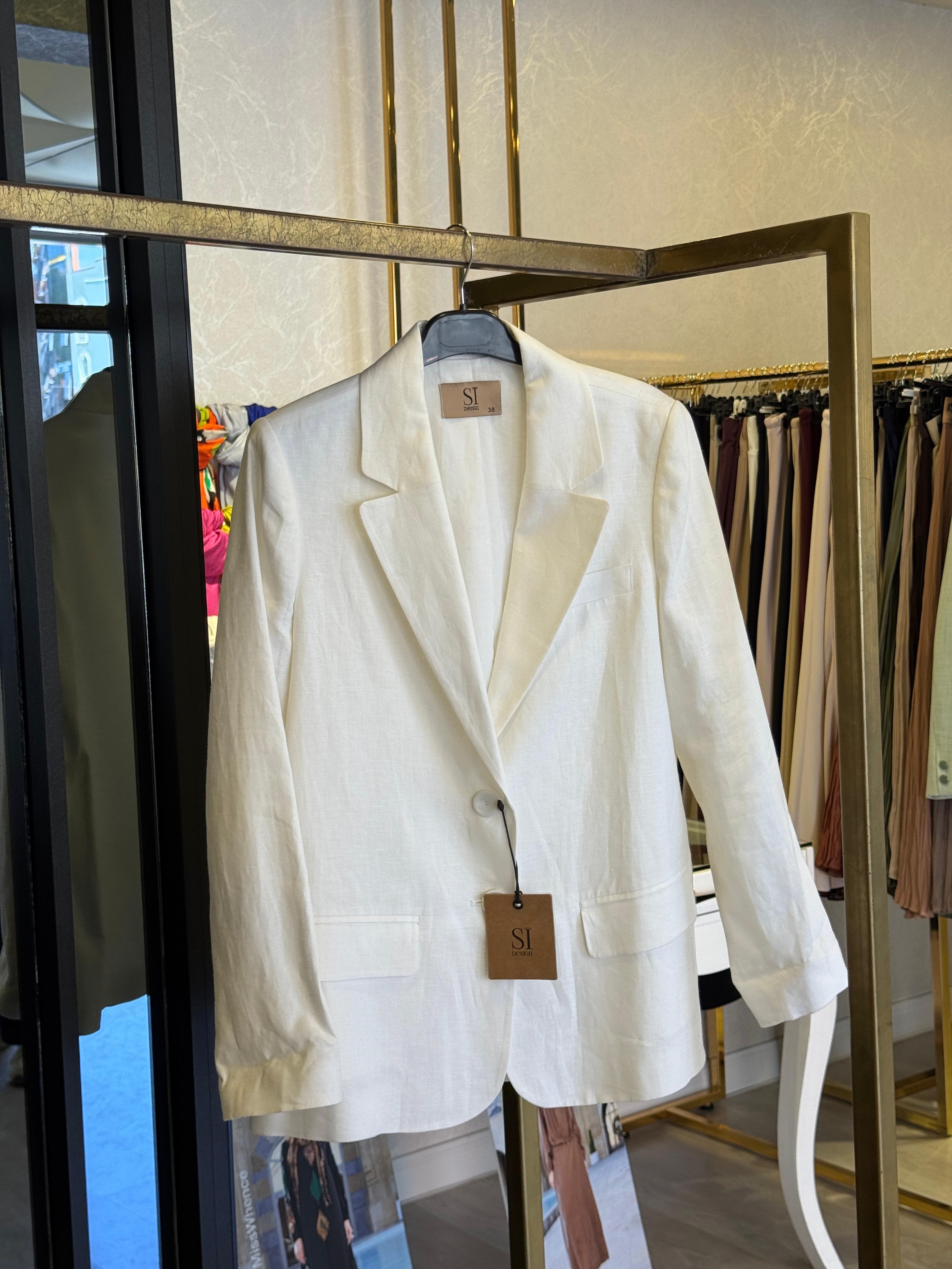Sİ Design 11113 Kumaş Düğmeli Blazer Ceket