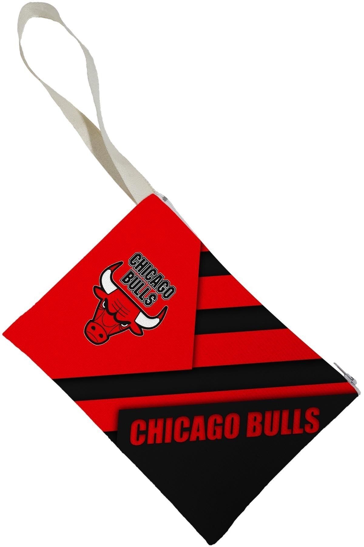 Unisex Chicago Bulls Desenli Portföy Clutch Çanta