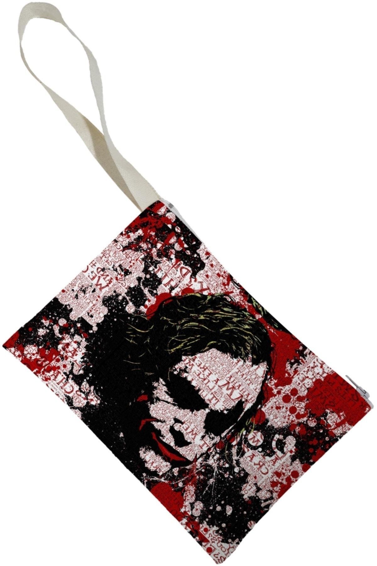 Unisex Joker Desenli Portföy Clutch Çanta