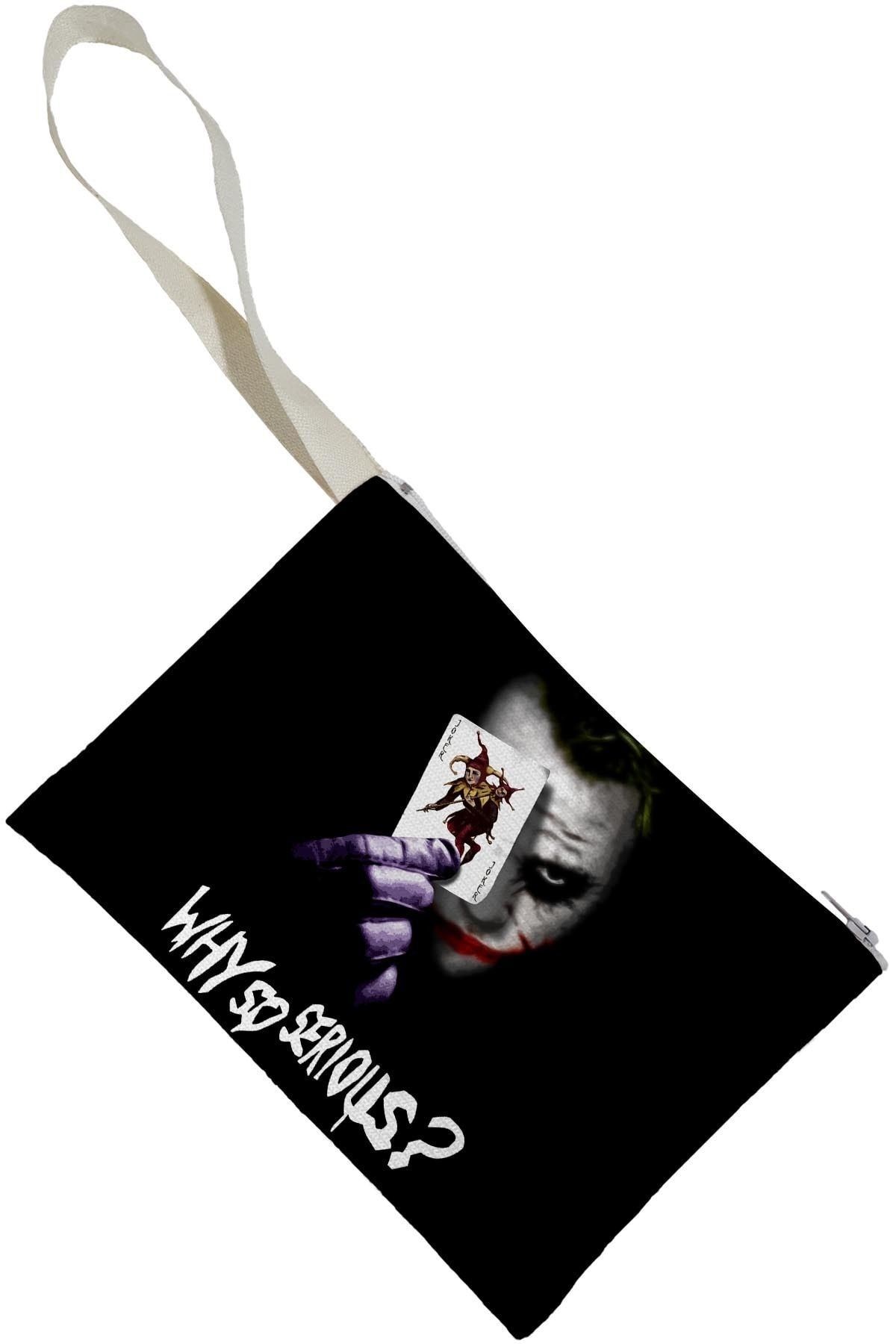 Unisex Joker Why So Serious Desenli Portföy Clutch Çanta