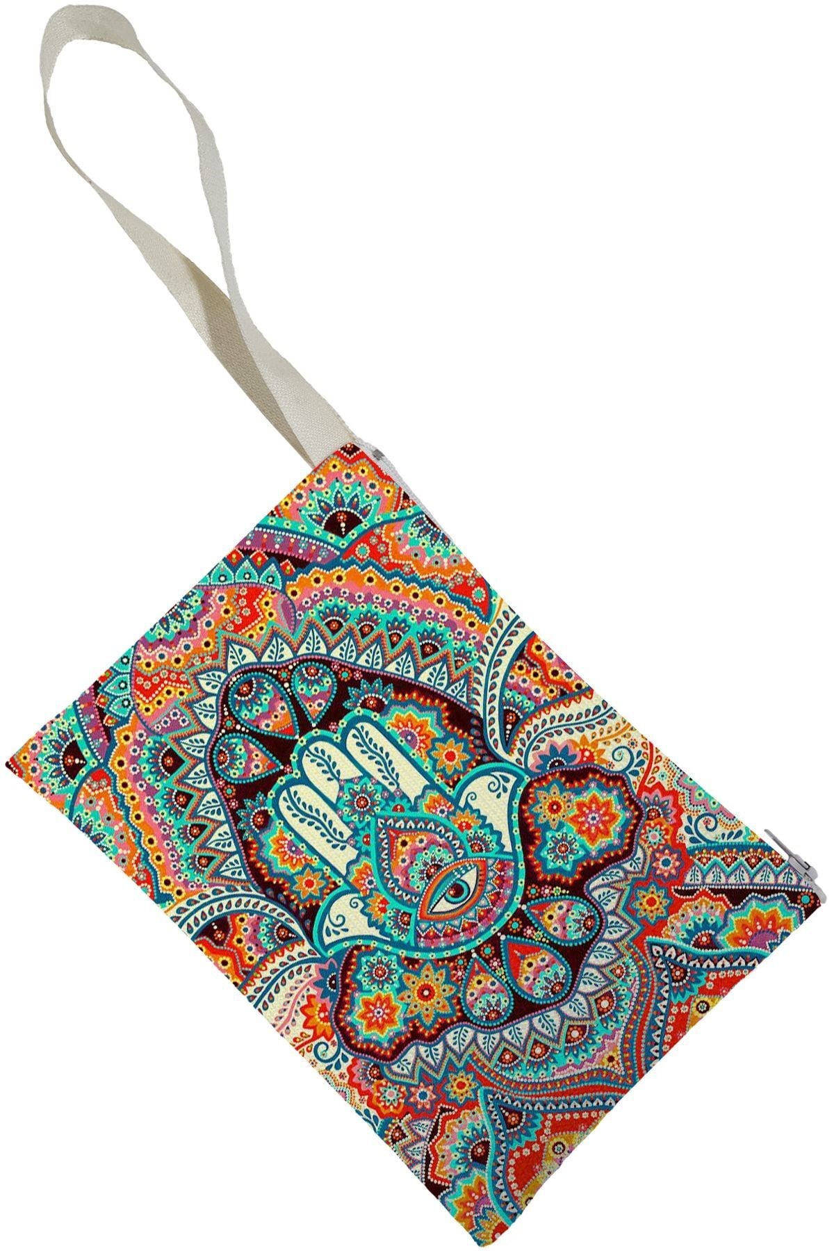 Unisex Mandala Desenli Portföy Clutch Çanta