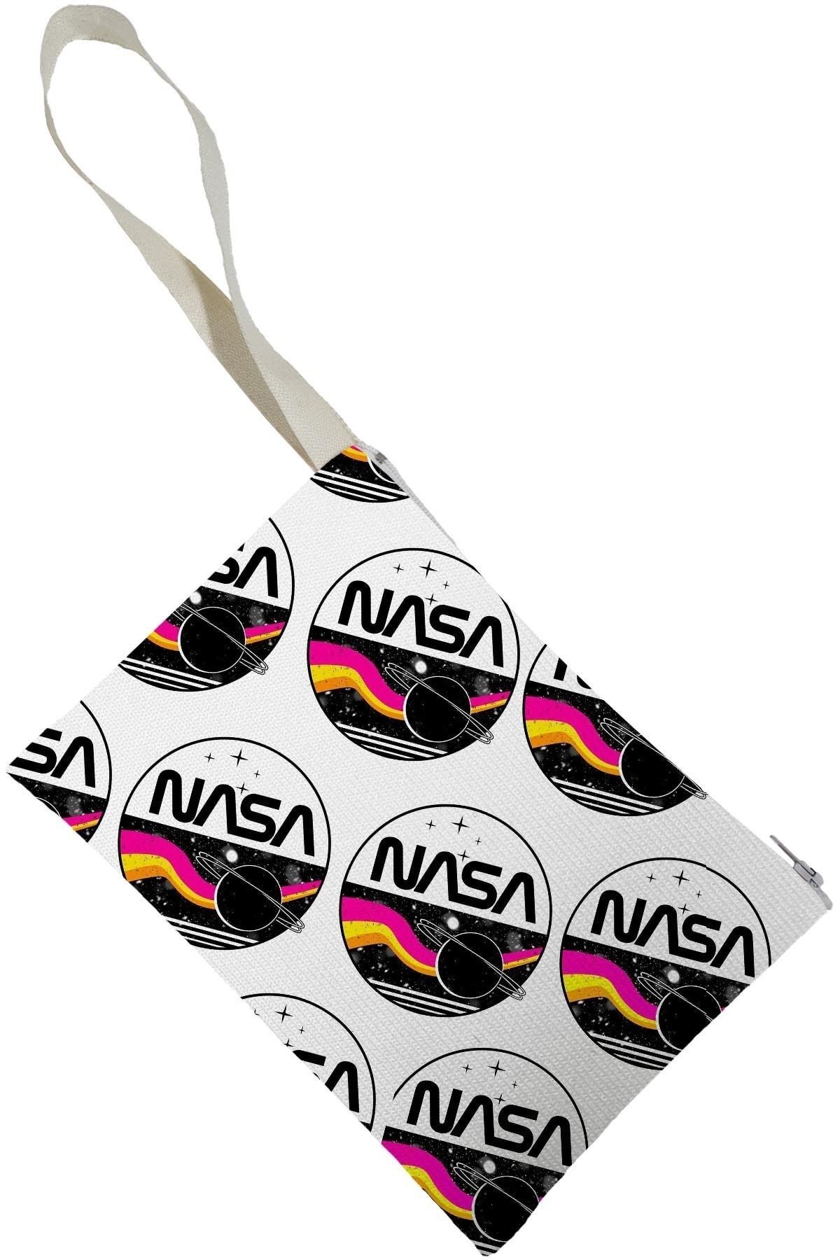 Unisex Nasa Desenli Portföy Clutch Çanta