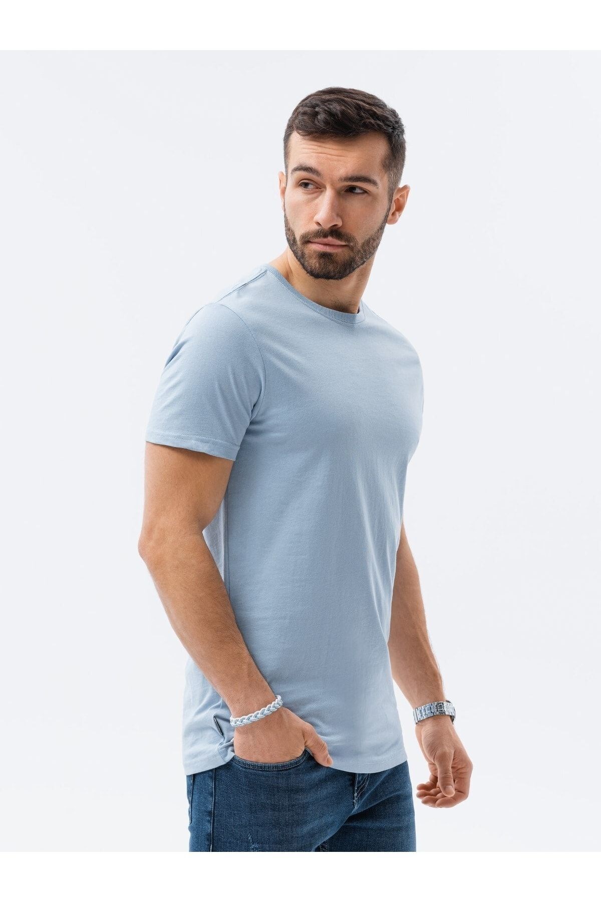 Unisex Parlak Mavi Basic T-shirt
