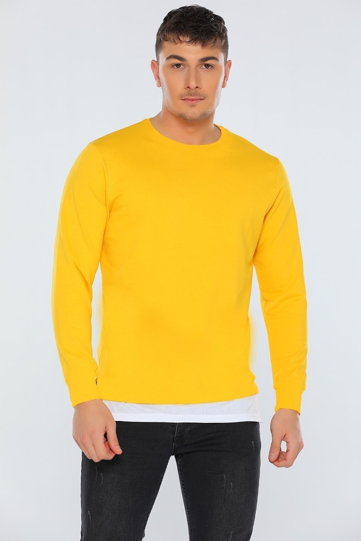 Unisex Sarı Sweatshirt