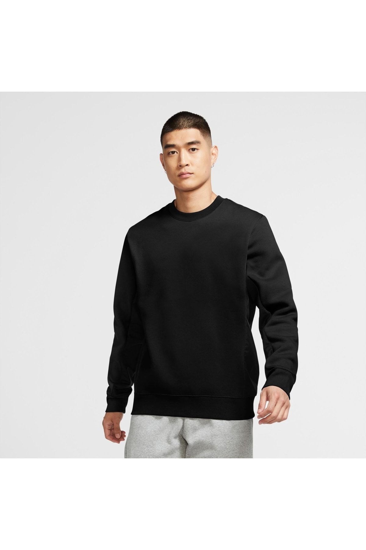 Unisex Siyah Basic Sweatshirt