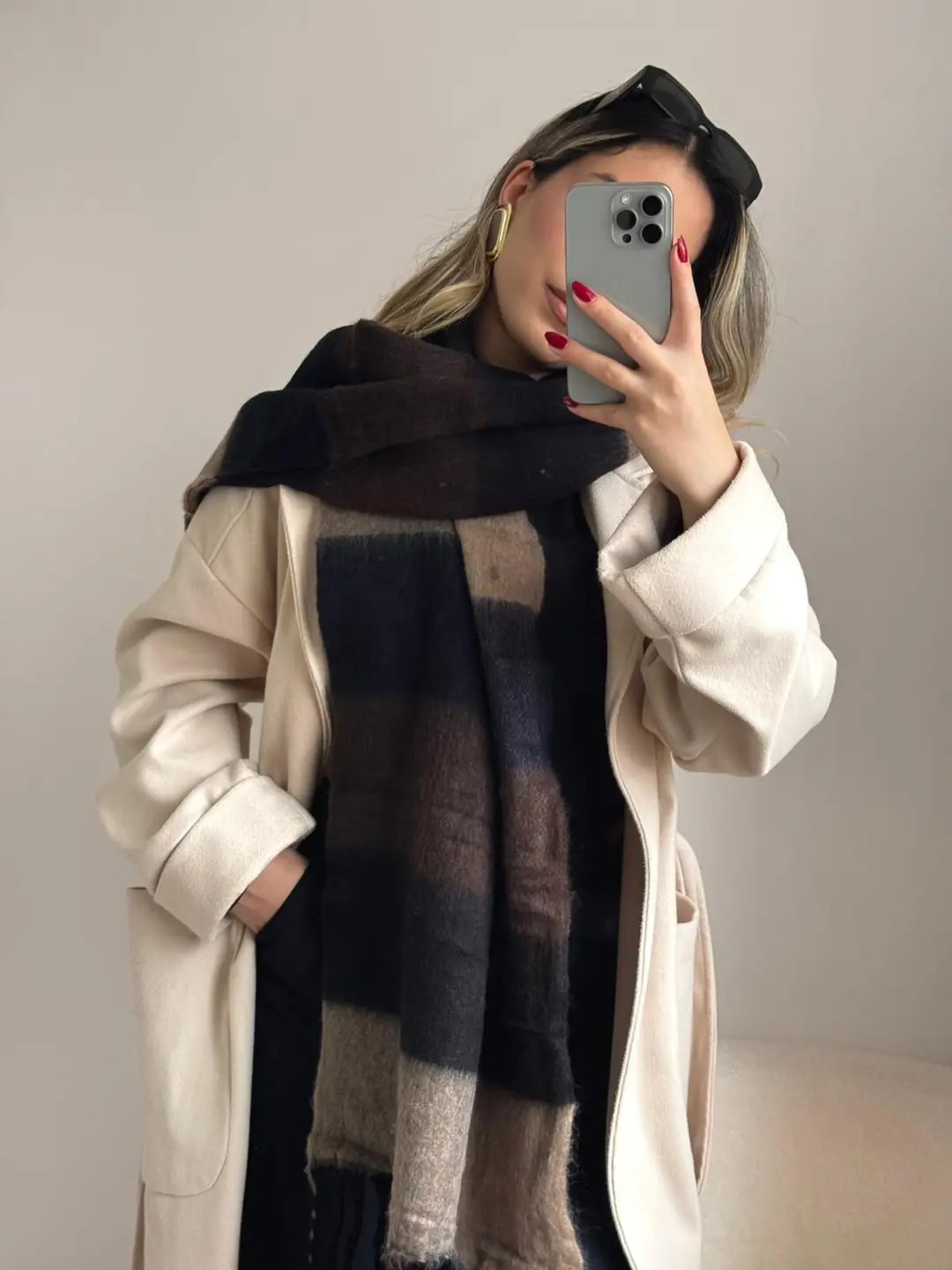 Yumuşak Dokulu Pinterest Atkı Bej