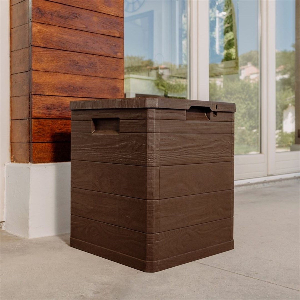 Toomax Woody's 90Lt Bahçe Teras Balkon Depolama Sandığı Kahverengi