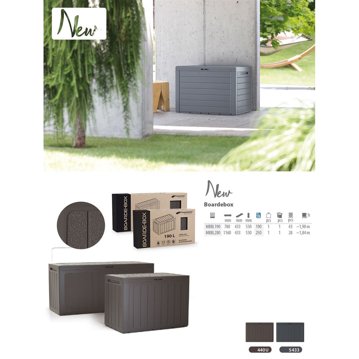 Prosperplast Boardebox 190L Depolama Sandığı, Plastik Sandık, Antrasit