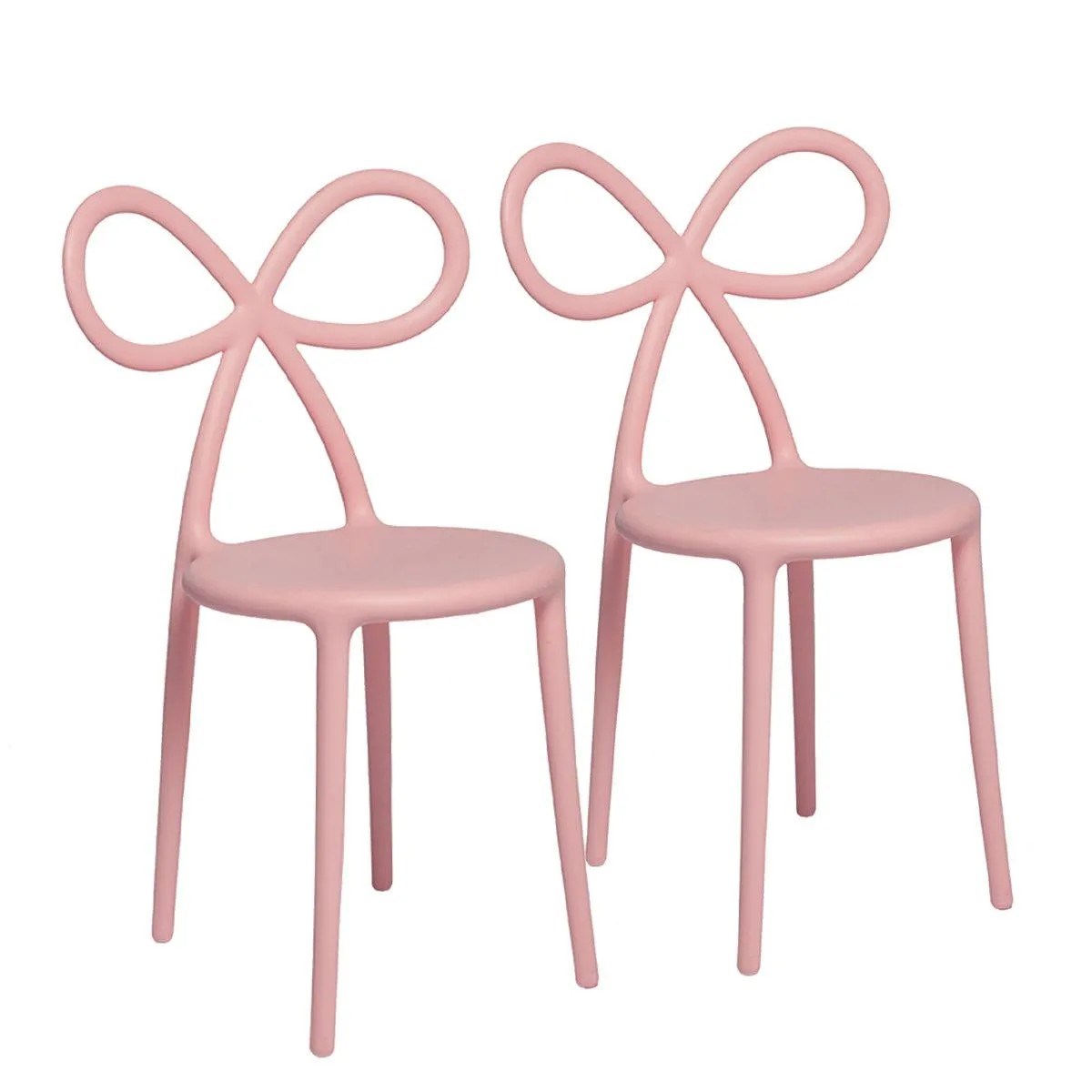 Qeeboo Ribbon Chair Baby Pink 2'li Set