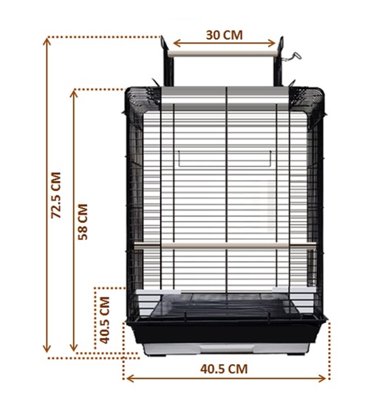 Best Cage Orta Boy Papağan Kafesi Siyah - 1. Kalitede İthal Üründür