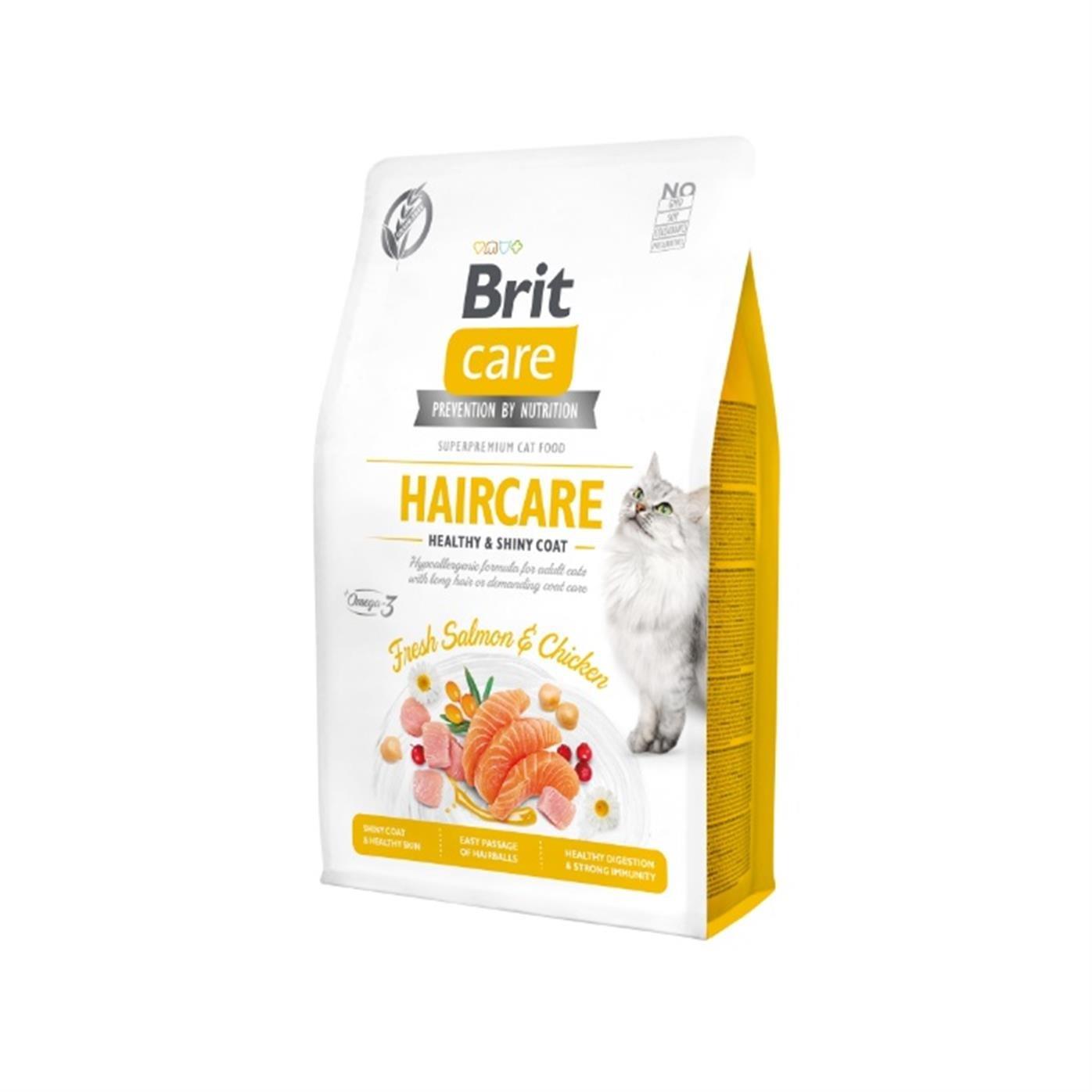 Brit Care Haircare HypoAllergenic Tavuk Ve Somonlu Tahılsız Yetişkin Kedi Maması 2kg