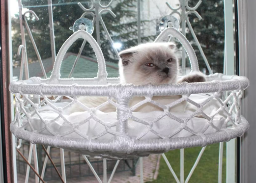 Canny Balkon Şeklinde Cam Askılı Kedi Yatağı