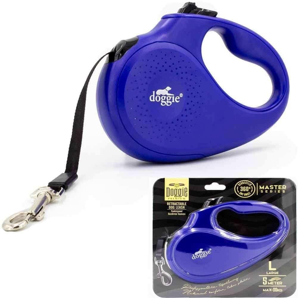 Doggie Otomatik Köpek Tasması Master L 50 kg 5 mt Lacivert