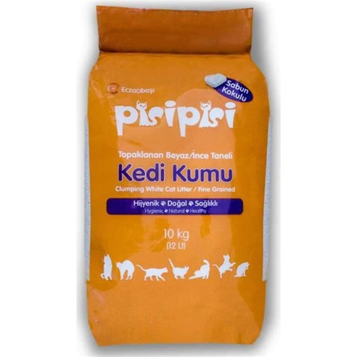 Eczacıbaşı Pisipisi Kalın Taneli Sabun Kokulu Topaklanan Kedi Kumu 10Kg