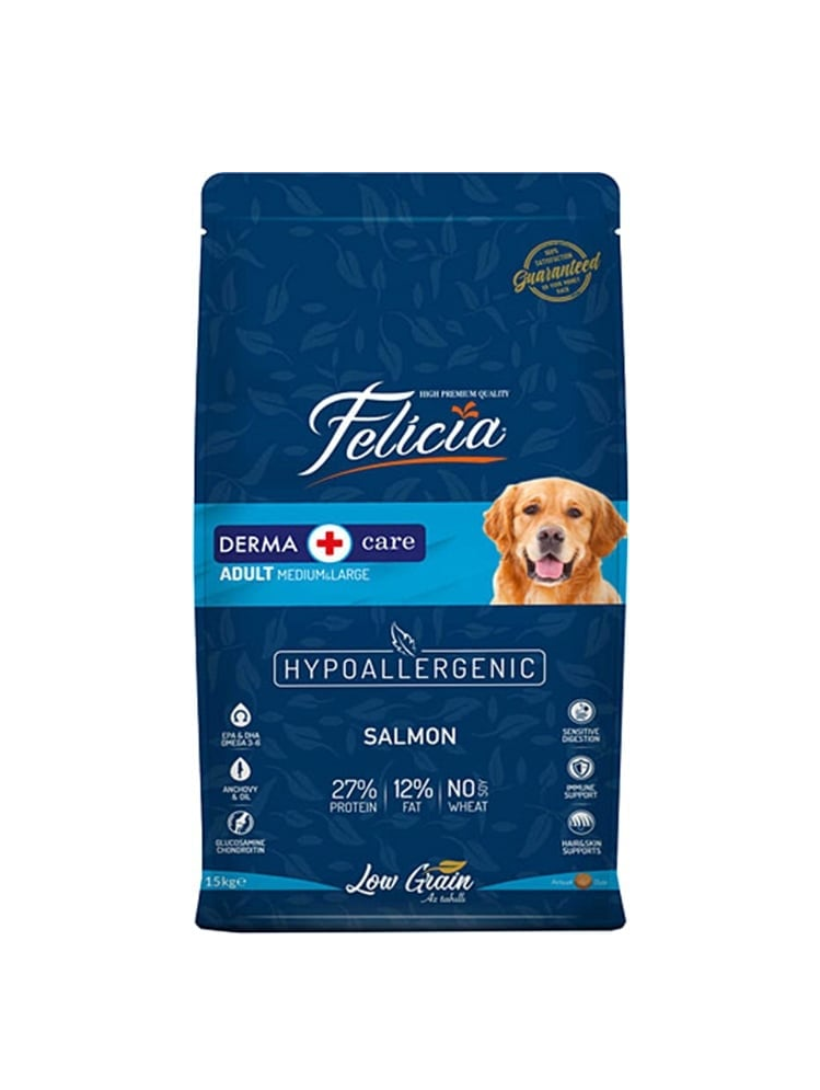 Felica Düşük Tahıllı Hipoalerjenik Somonlu Orta Ve Büyük Irk Yetişkin Köpek Maması 15 Kg