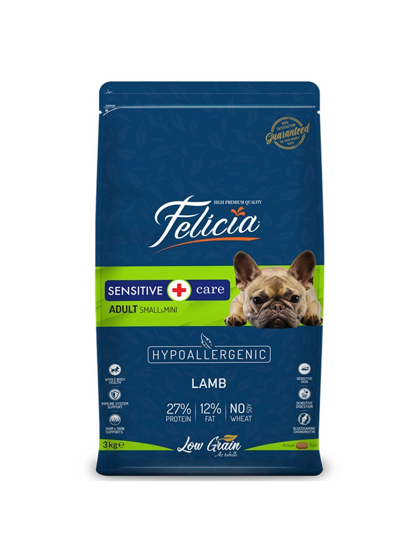 Felicia Düşük Tahıllı Hipoalerjenik Kuzu Etli Küçük Ve Orta Irk Yetişkin Köpek Maması 3Kg