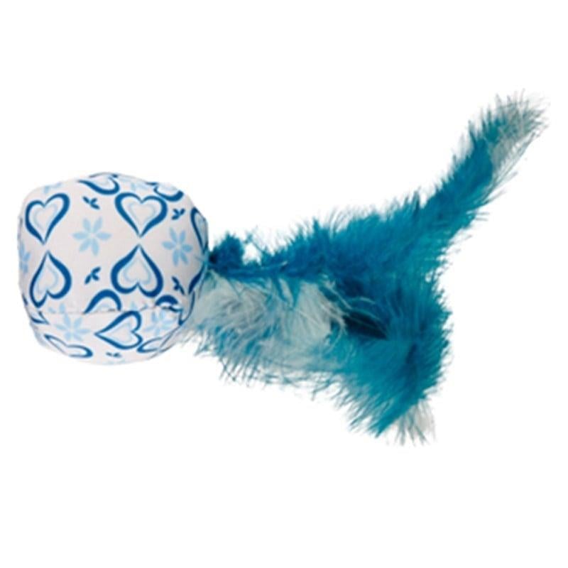 Flamingo Mavi Tüylü Top Kedi Oyuncağı