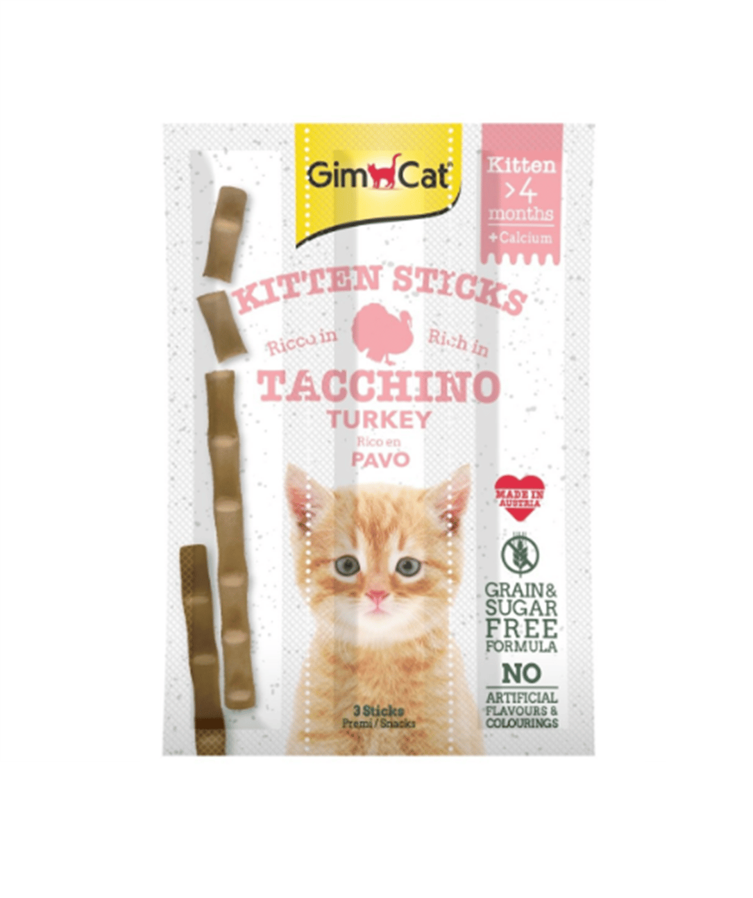 Gimcat Sticks Kitten Hindili Yavru Kalsiyum Tahılsız Kedi Ödül Çubukları 3x3 Gr (9 Gr)