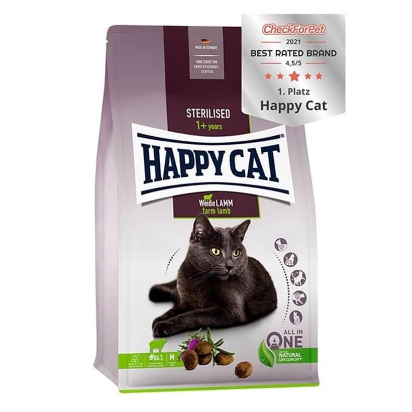 Happy Cat Weide Lamm Kuzu Etli Kısırlaştırılmış Kedi Maması 4kg
