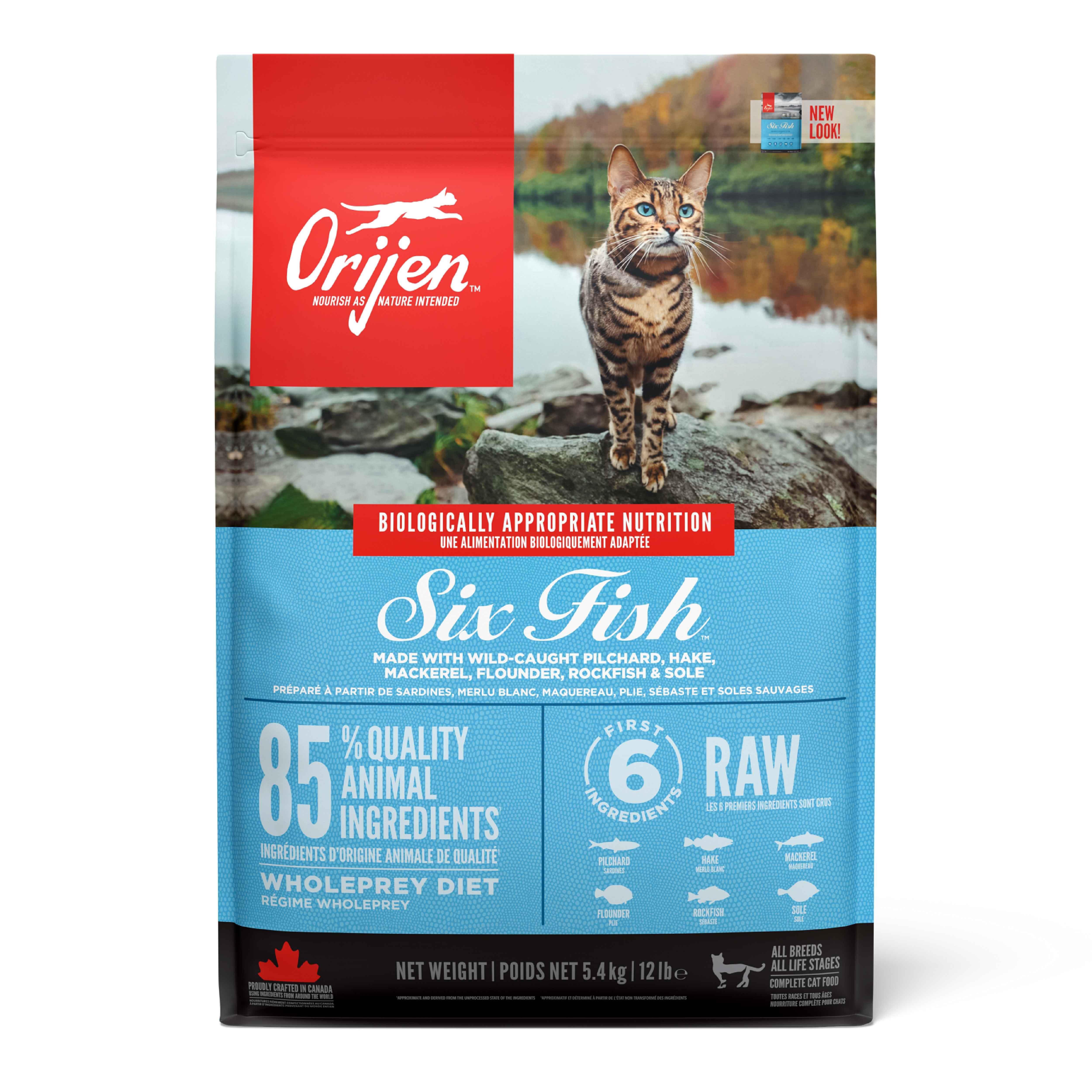 Orijen Six Fish Tahılsız Balık Yavru ve Yetişkin Kedi Maması 1.8 kg