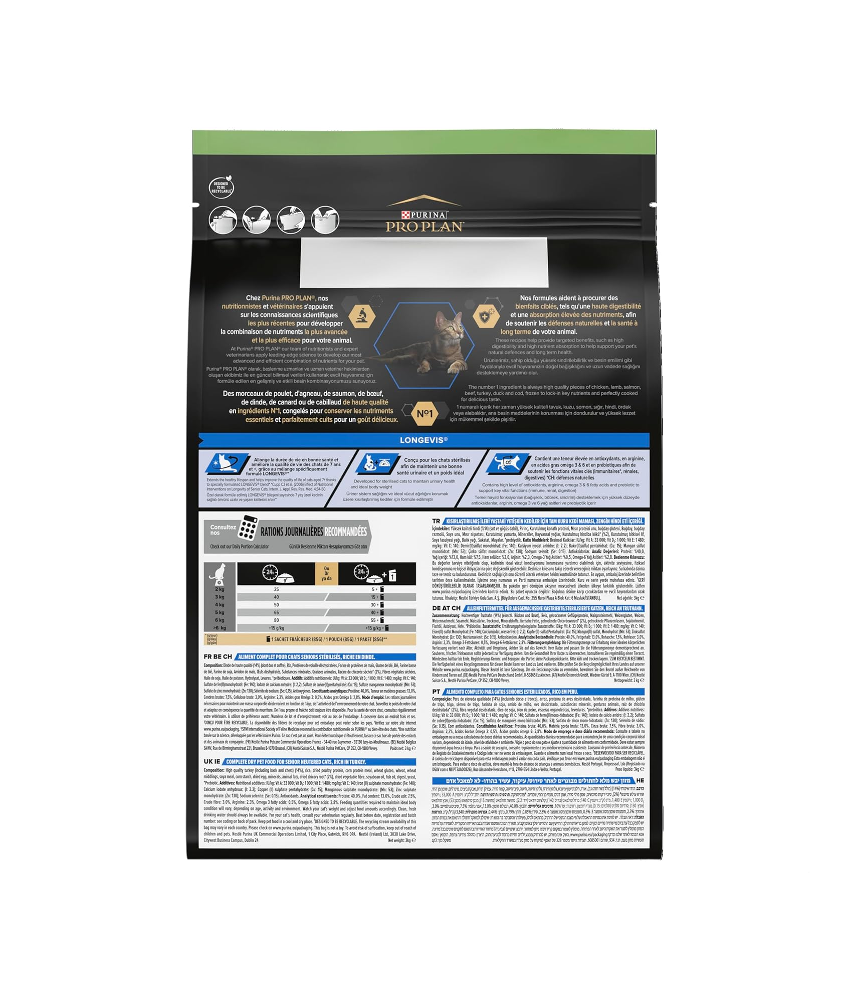 Pro Plan 7+ Hindili Kısırlaştırılmış Yaşlı Kedi Maması 3 Kg.