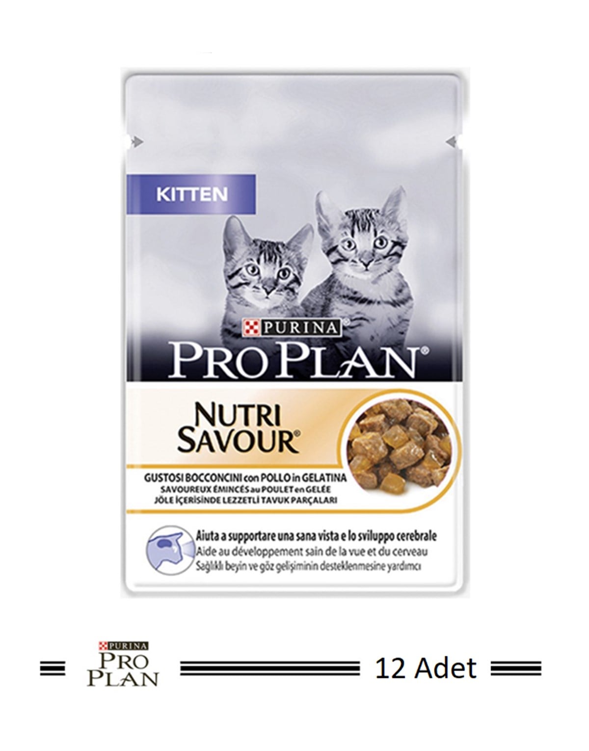 Pro Plan Pouch Kitten Tavuklu Yaş Kedi Maması 85 Gr 12 Adet