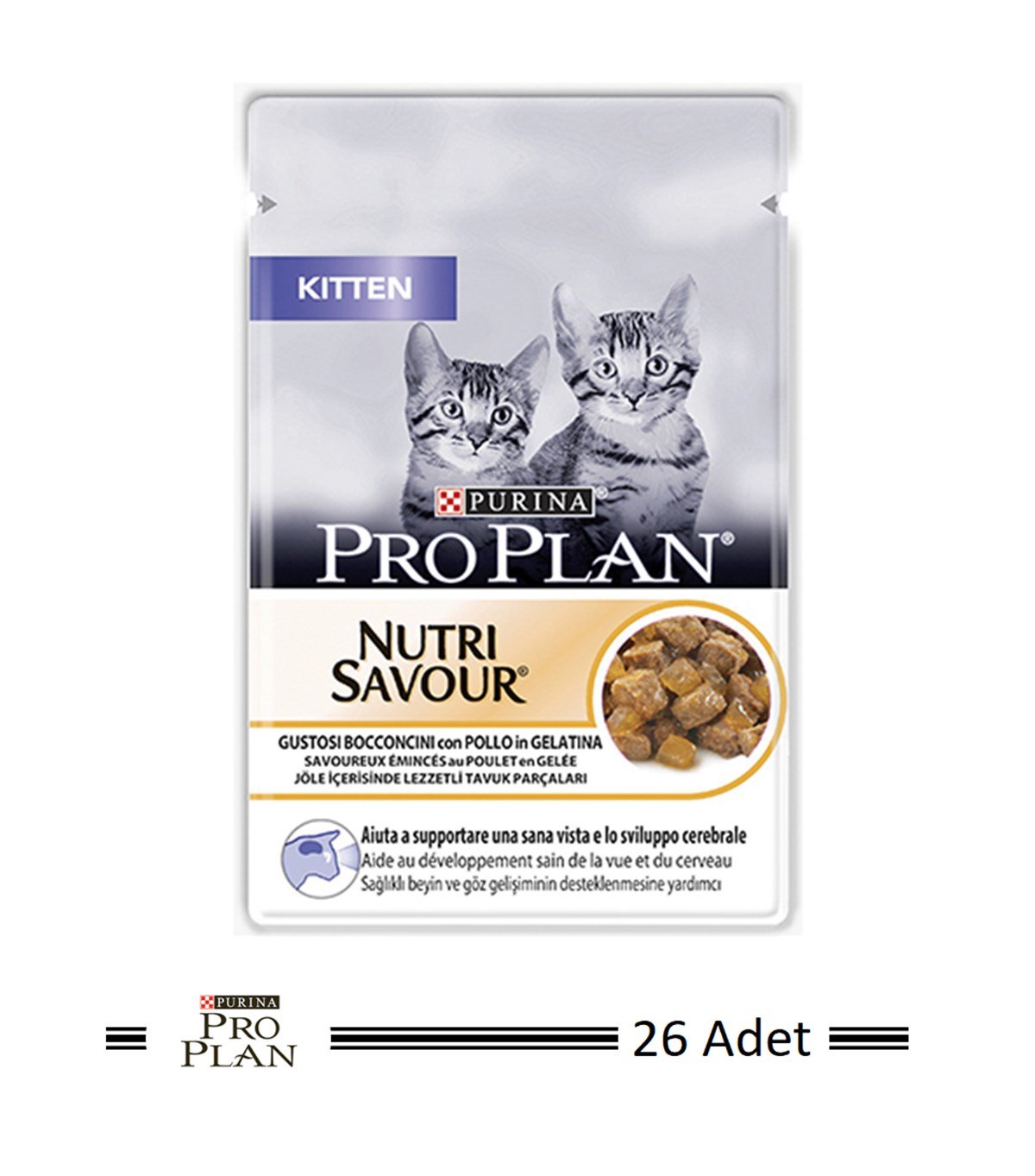 Pro Plan Pouch Kitten Tavuklu Yaş Kedi Maması 85 Gr 26 Adet