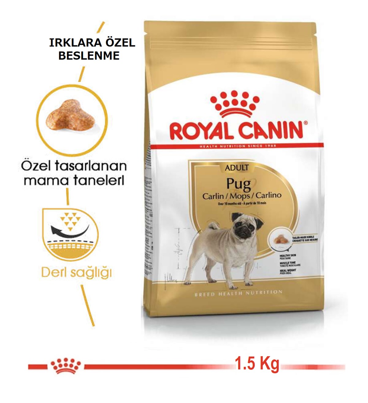 Royal Canin Pug Adult Yetişkin Köpek Maması 1.5 Kg