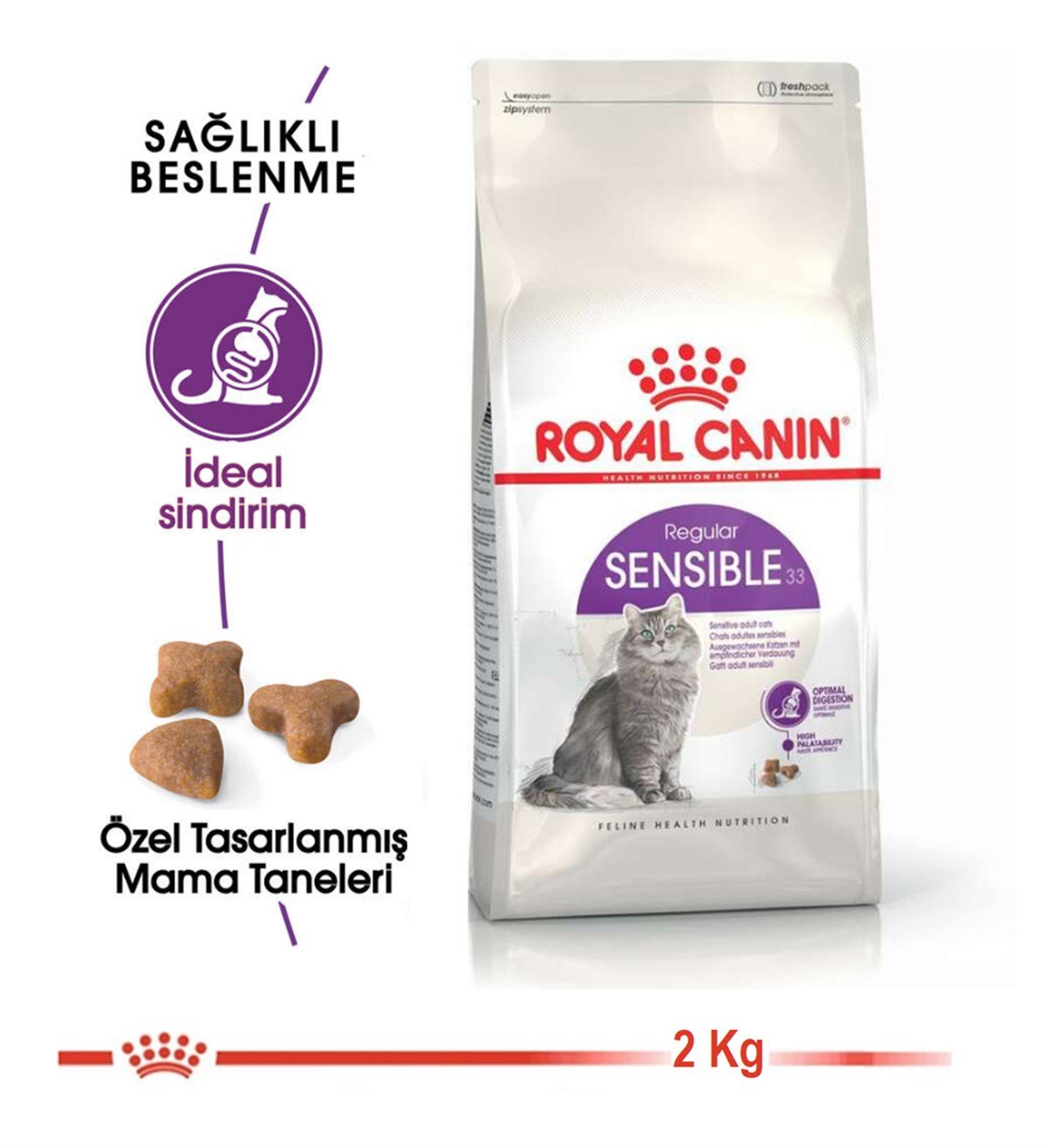 Royal Canin Sensible Sindirim Hassasiyetli Yetişkin Kedi Maması 2 Kg