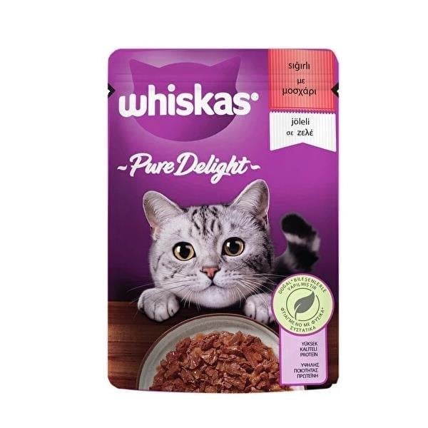 Whiskas Pouch Pure Delight Jöle İçerisinde Sığır Etli Yetişkin Kedi Konservesi