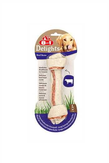 8in1 Delights Bones Large 20 cm Biftekli Düğümlü Tartar Önleyici Köpek Kemiği 85 Gr 