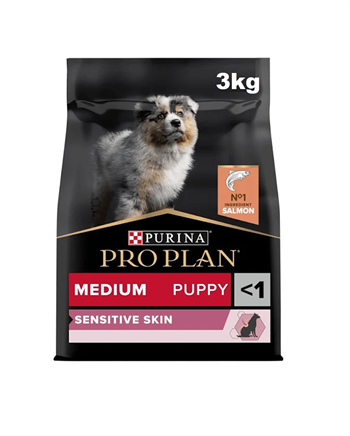 Pro Plan Medium Puppy Sensitive Skin Somonlu ve Pirinçli Orta Irk Yavru Köpek Maması 3kg