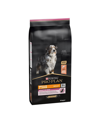 Pro Plan Senior 7+ Orta ve Büyük Irk Sensitive Skin Somonlu ve Pirinçli Yaşlı Köpek Maması 14kg