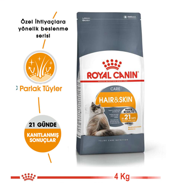 Royal Canin Hair Skin Adult Hassas Tüylü Yetişkin Kedi Maması 4 Kg