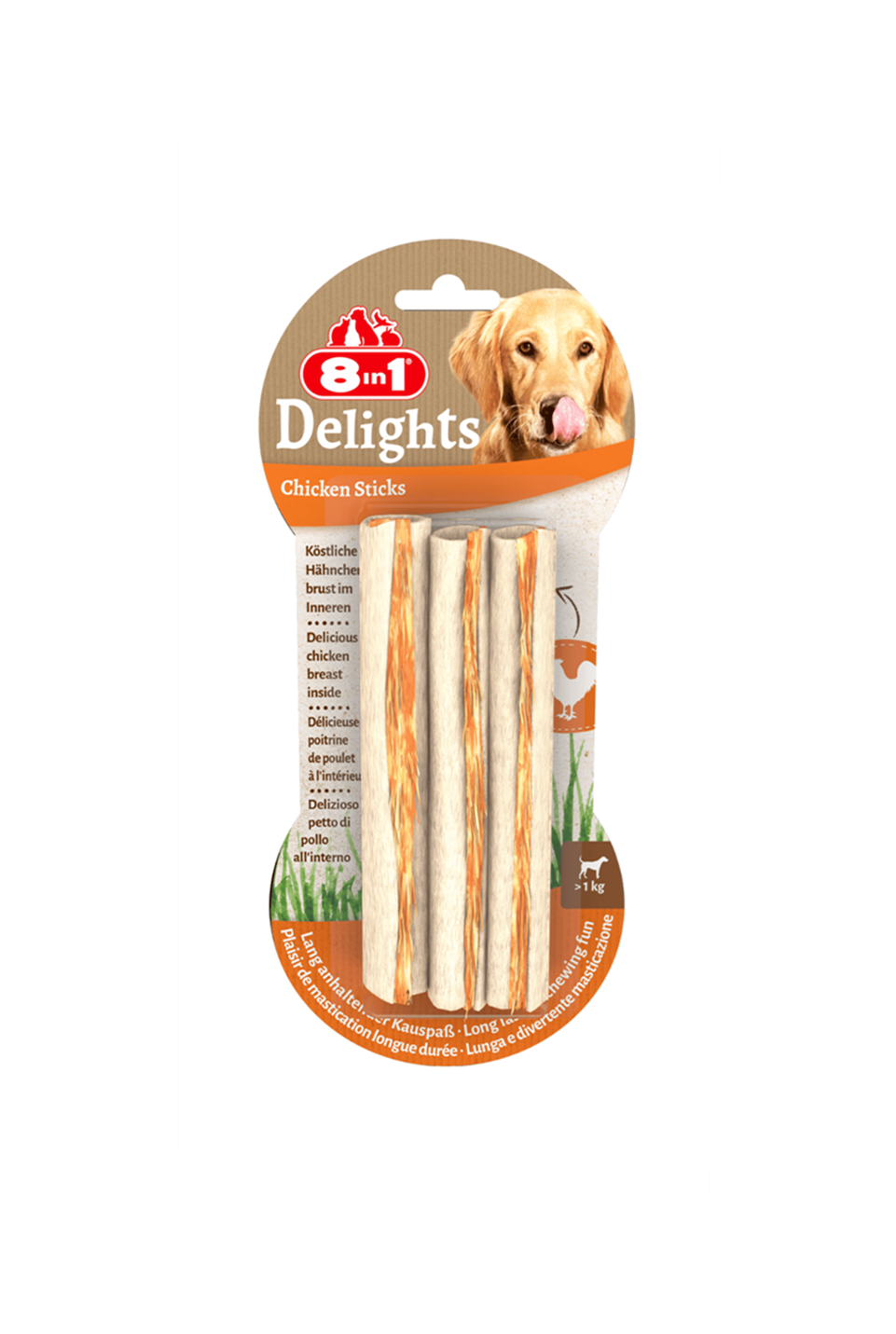 8in1 Delights Cichken Sticks Tavuklu Köpek Ağız Bakım Çubuk Kemik 75 Gr